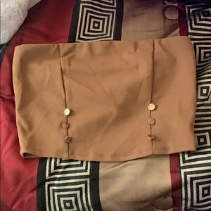 Mini gold button crop top